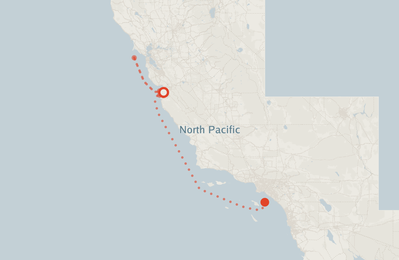 Activity map — real sighting points on an OpenStreetMap basemap