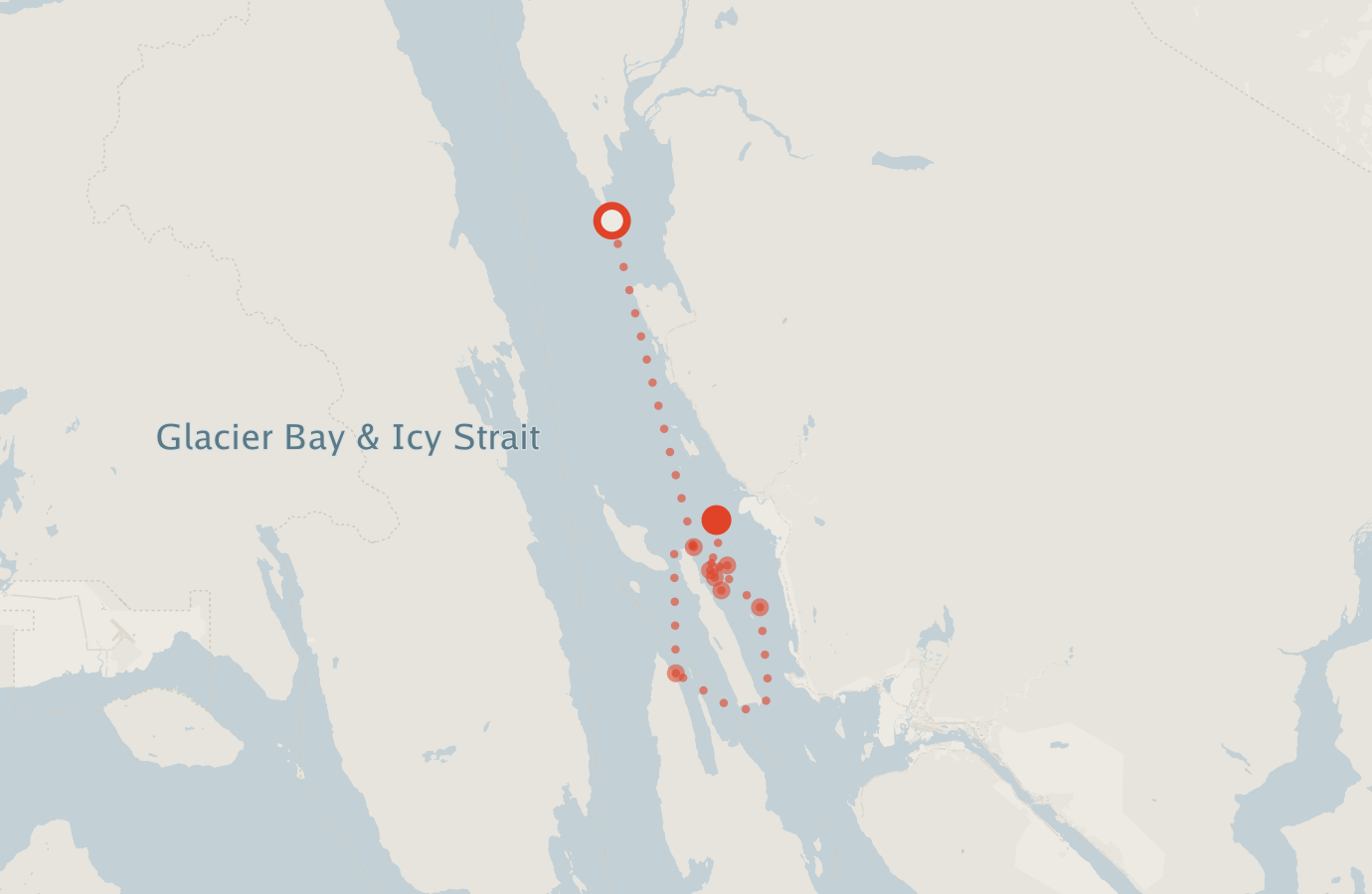 Activity map — real sighting points on an OpenStreetMap basemap