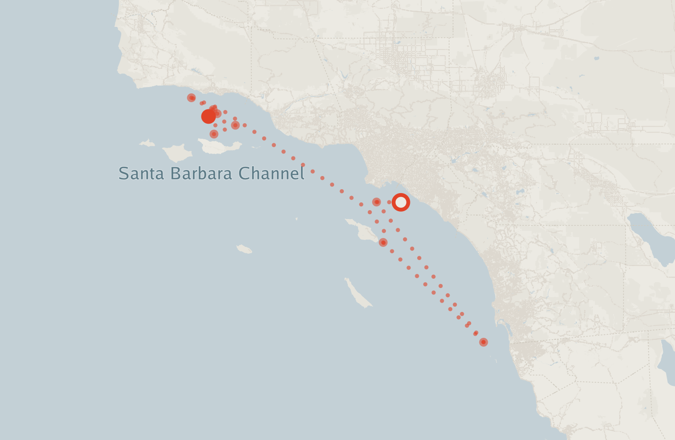 Activity map — real sighting points on an OpenStreetMap basemap