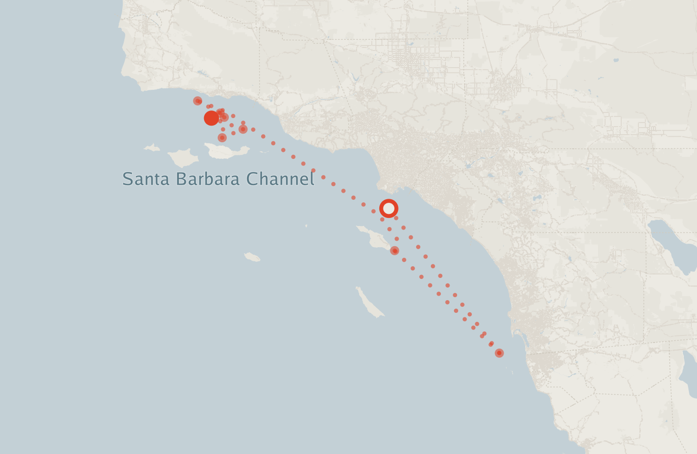 Activity map — real sighting points on an OpenStreetMap basemap