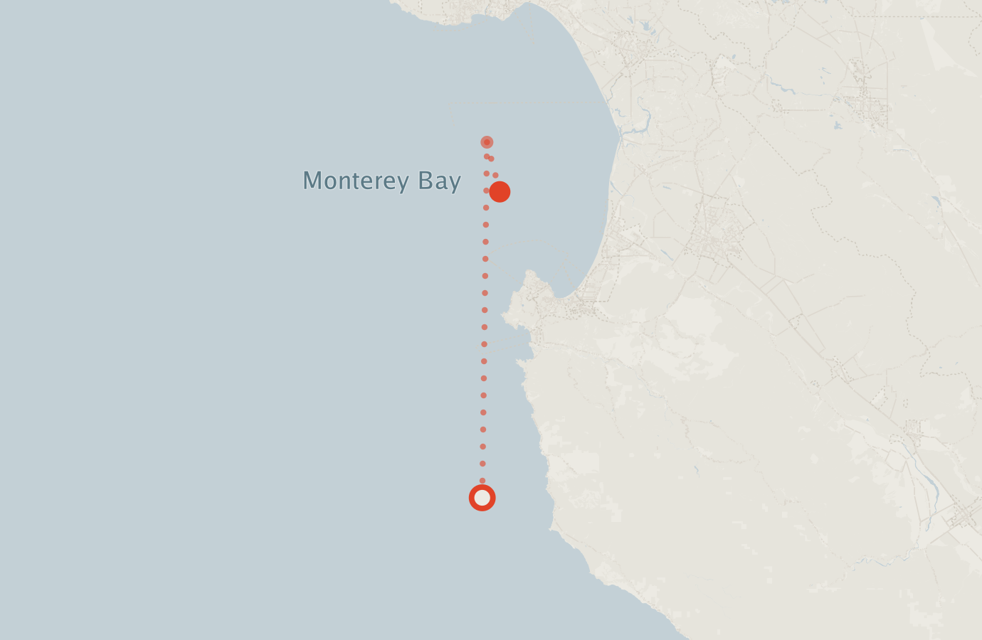 Activity map — real sighting points on an OpenStreetMap basemap