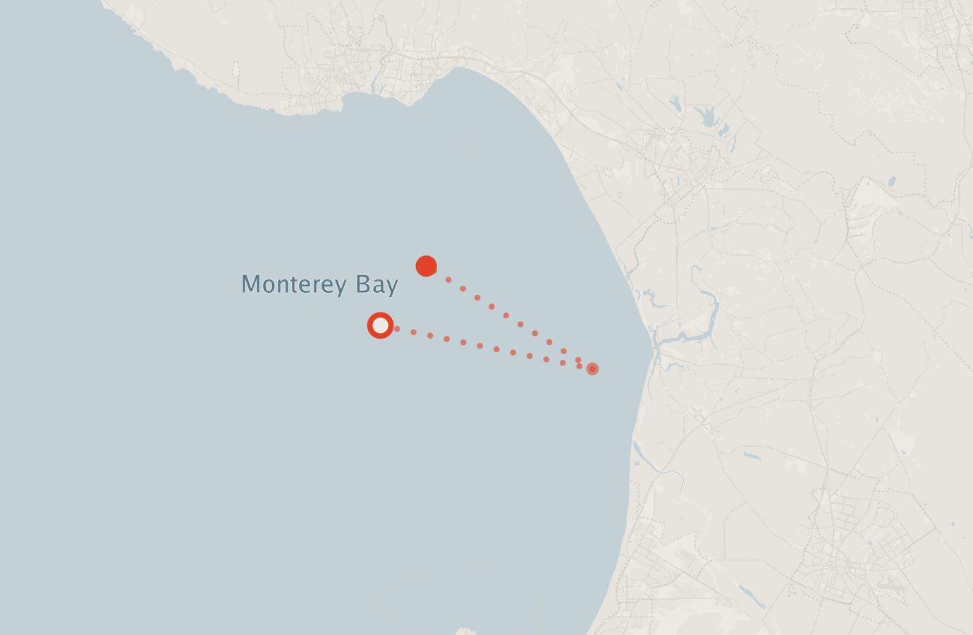 Activity map — real sighting points on an OpenStreetMap basemap