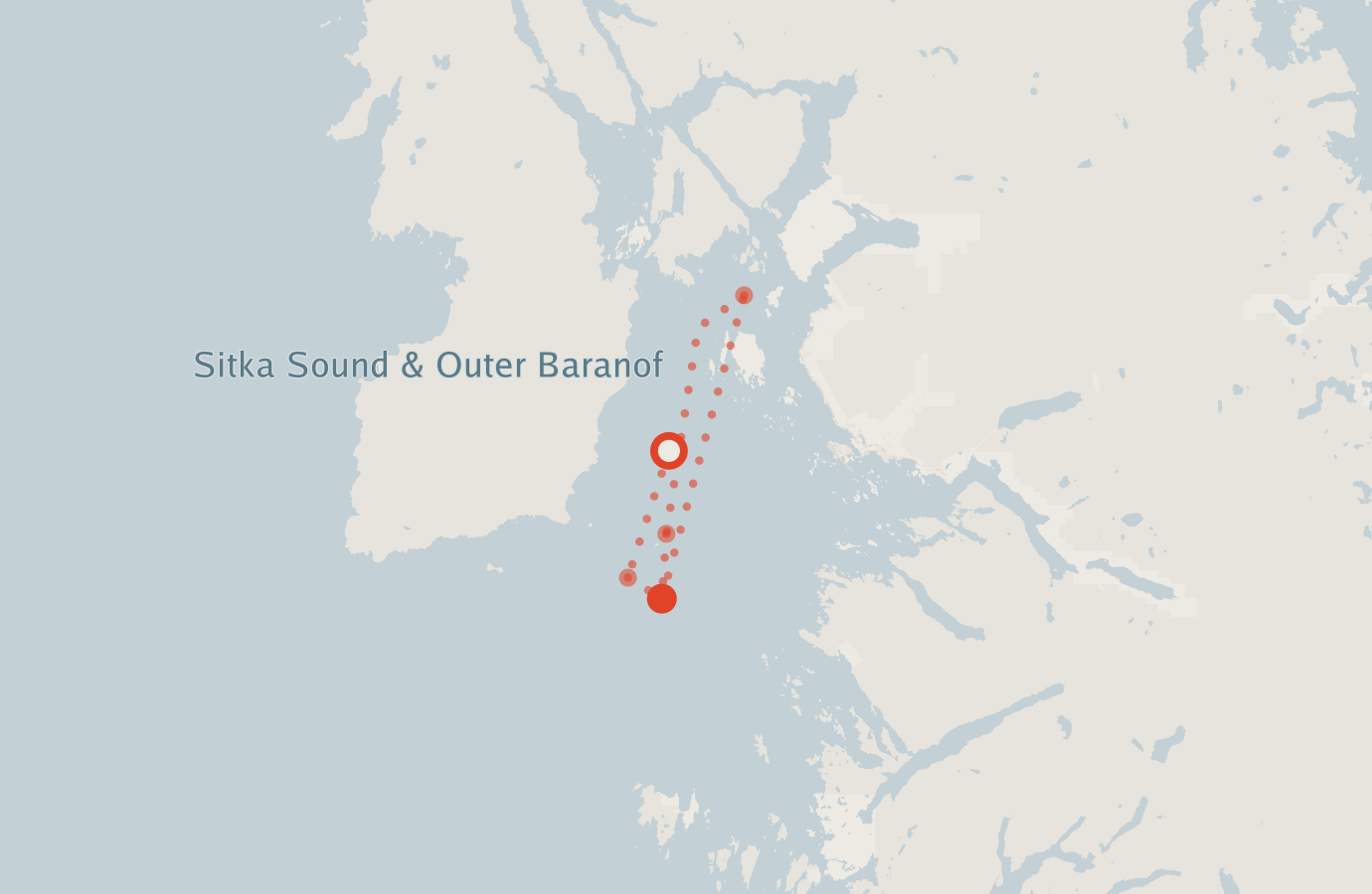 Activity map — real sighting points on an OpenStreetMap basemap