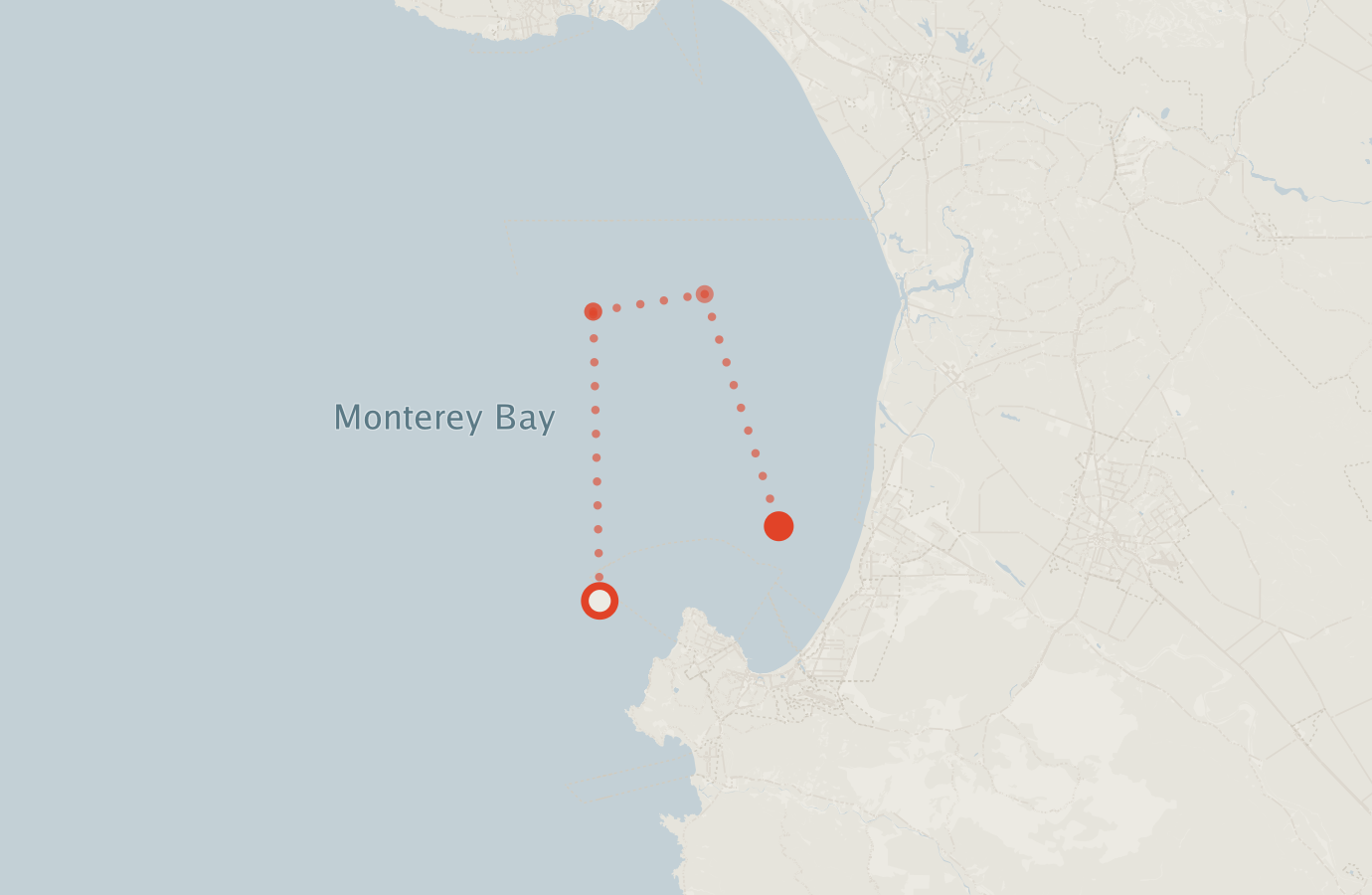 Activity map — real sighting points on an OpenStreetMap basemap