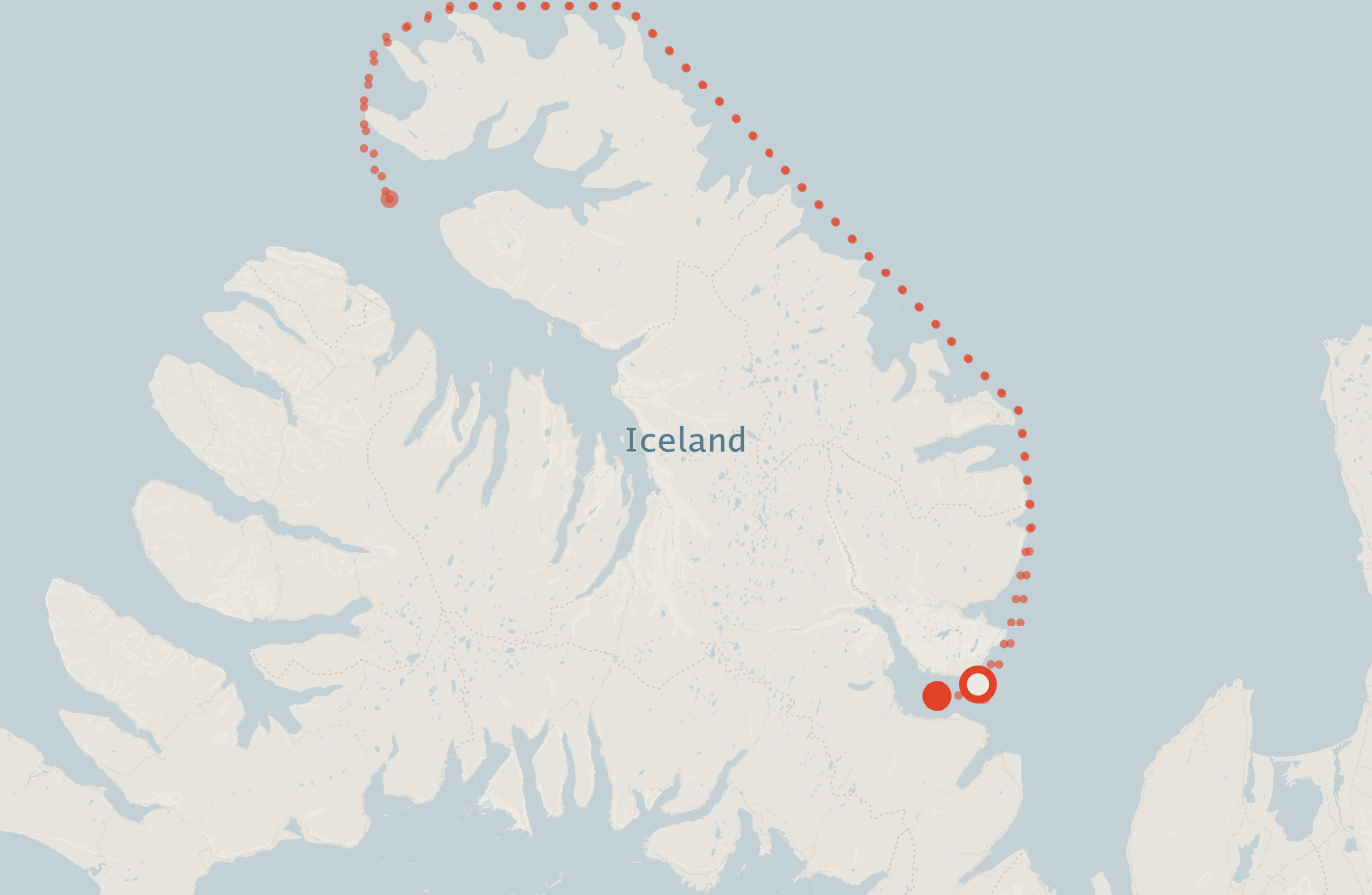 Activity map — real sighting points on an OpenStreetMap basemap