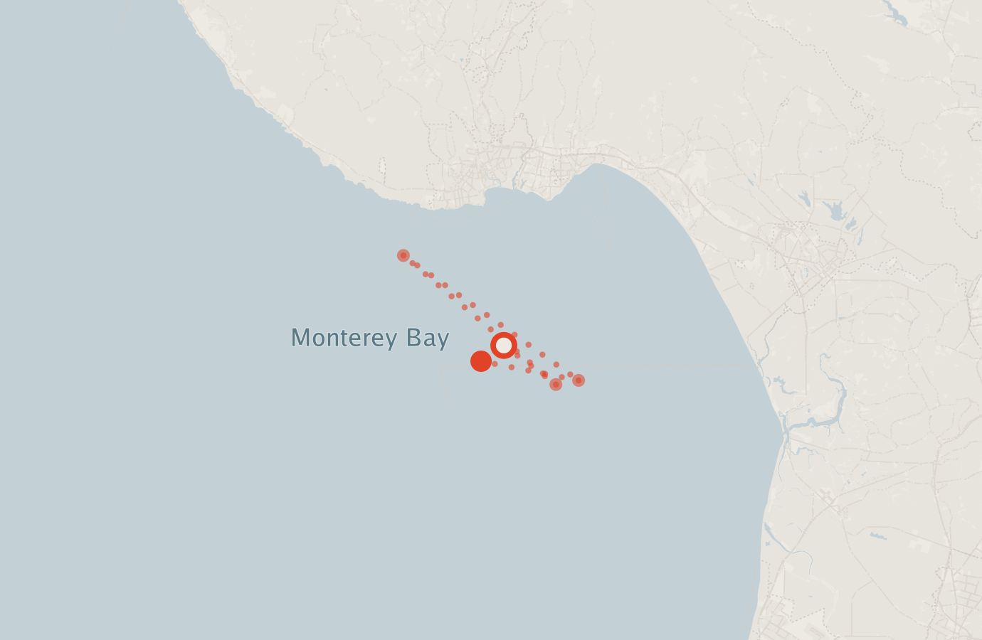 Activity map — real sighting points on an OpenStreetMap basemap