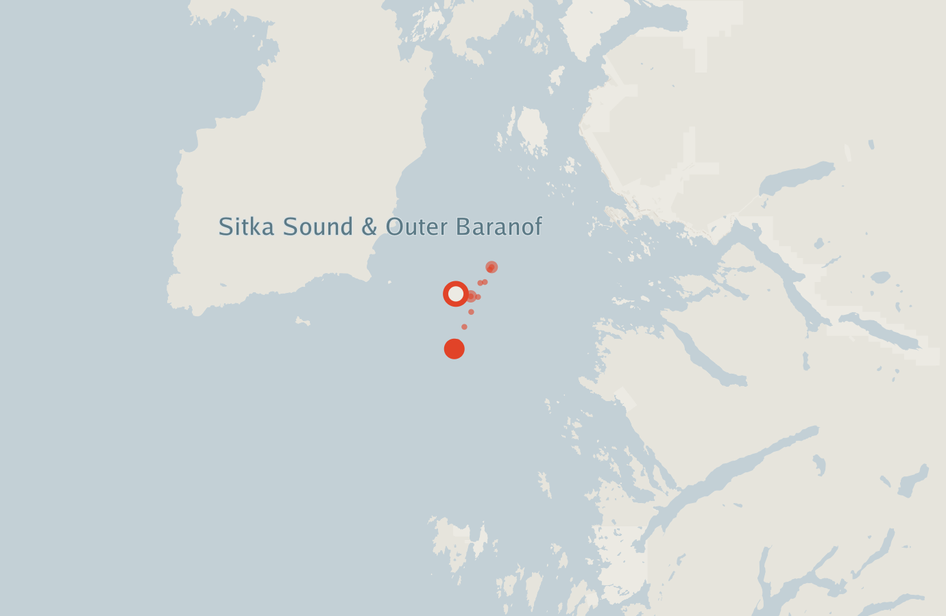 Activity map — real sighting points on an OpenStreetMap basemap