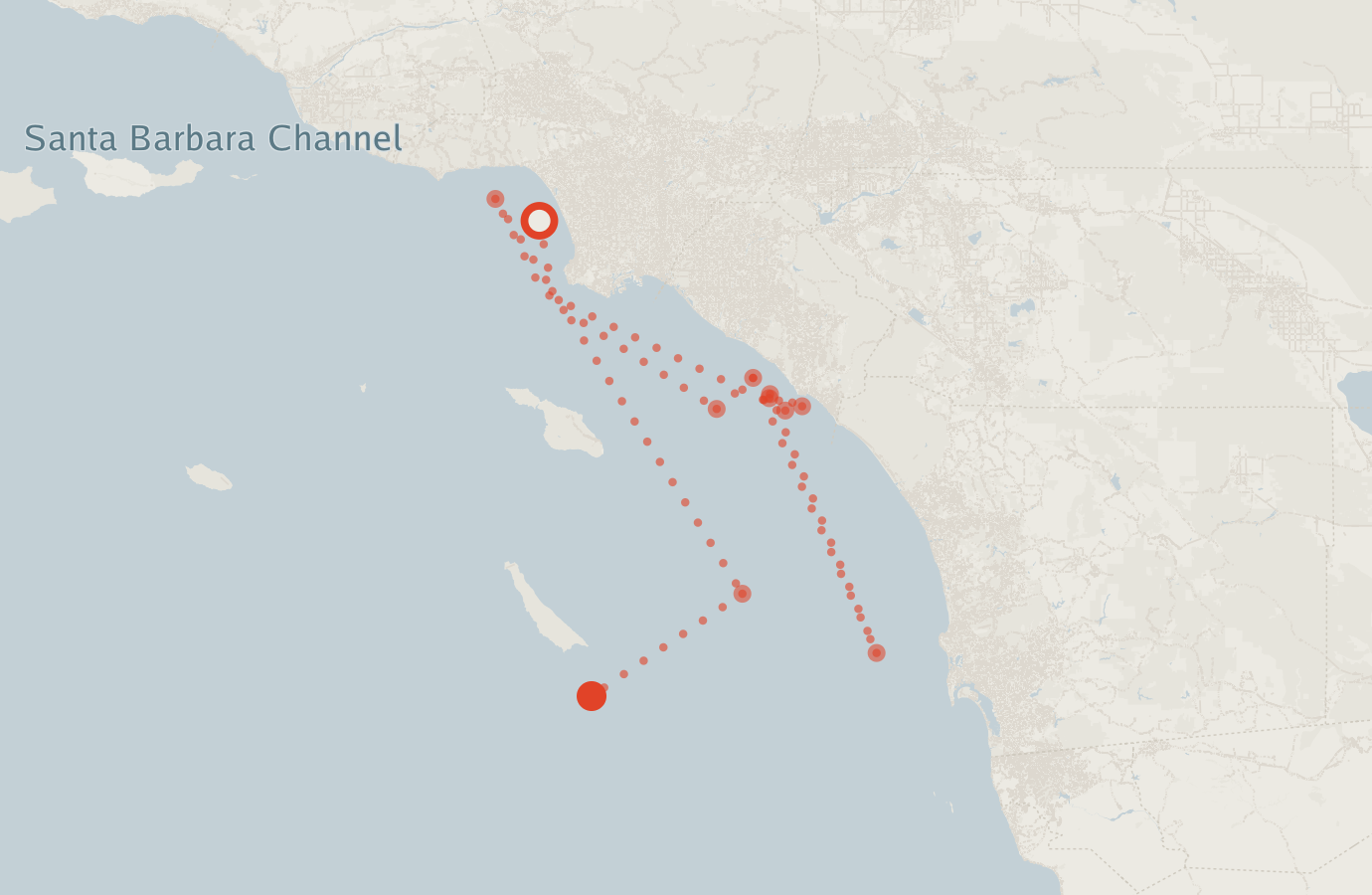 Activity map — real sighting points on an OpenStreetMap basemap
