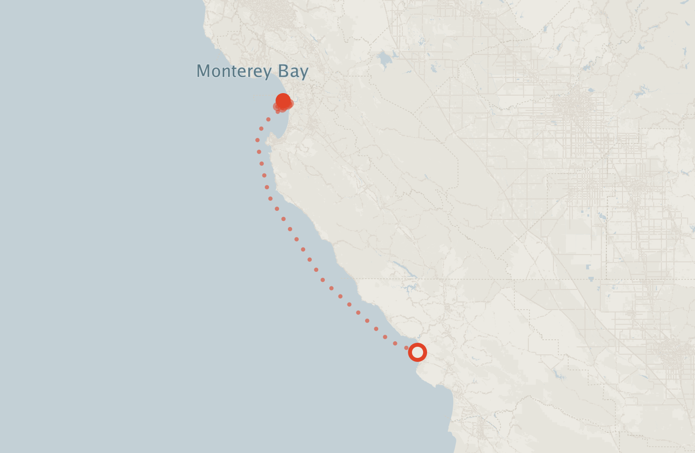 Activity map — real sighting points on an OpenStreetMap basemap