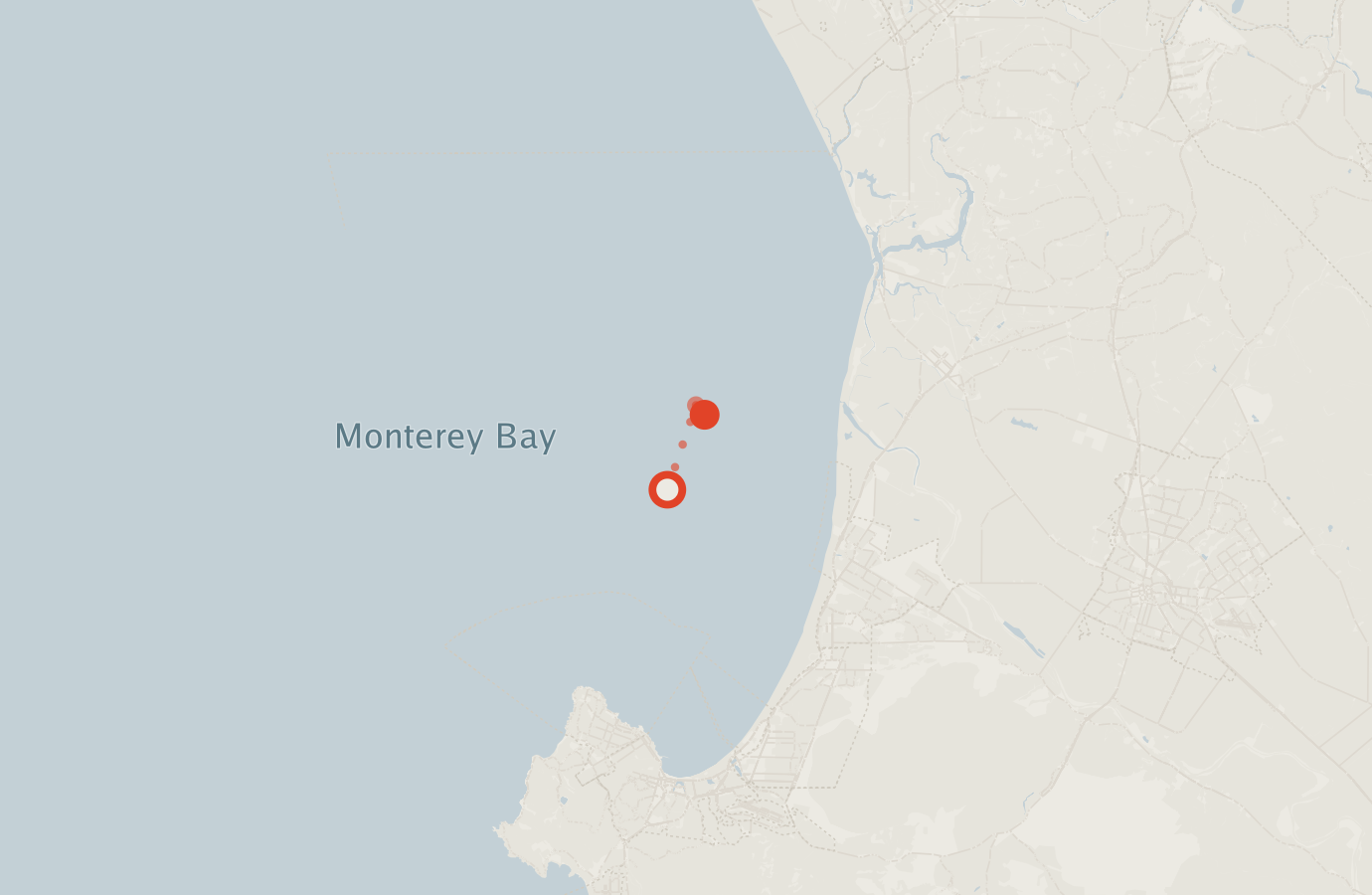 Activity map — real sighting points on an OpenStreetMap basemap