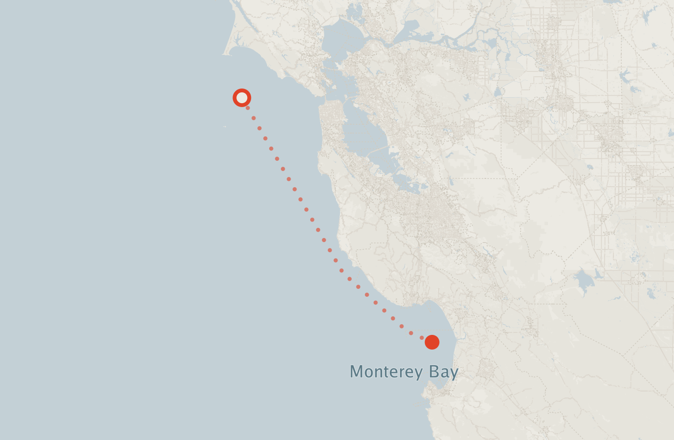 Activity map — real sighting points on an OpenStreetMap basemap