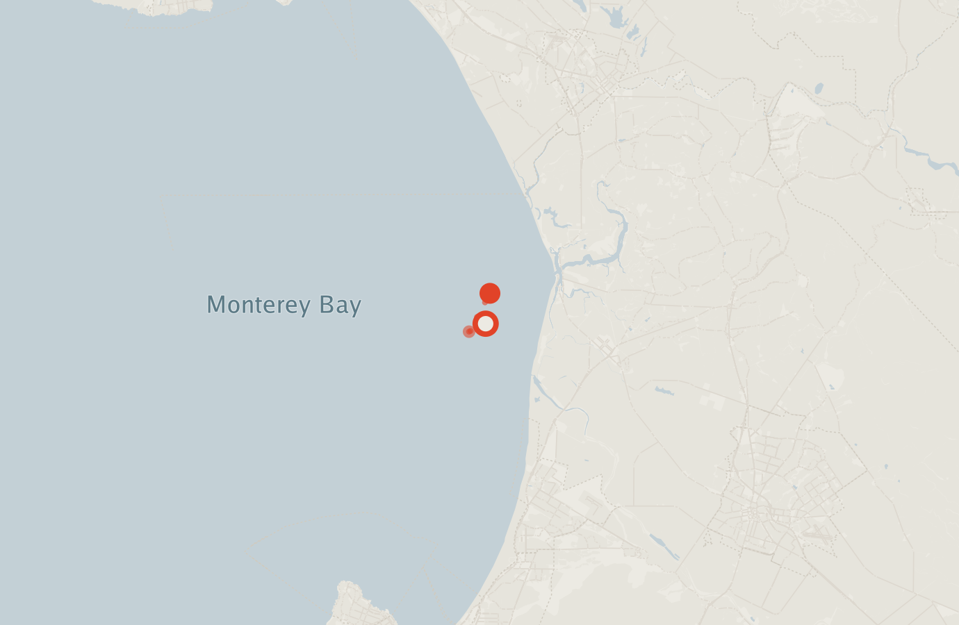 Activity map — real sighting points on an OpenStreetMap basemap