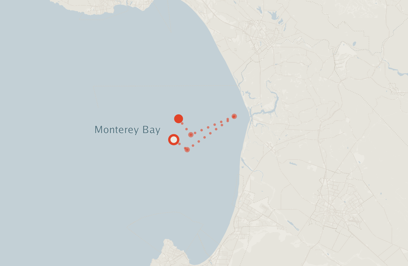Activity map — real sighting points on an OpenStreetMap basemap