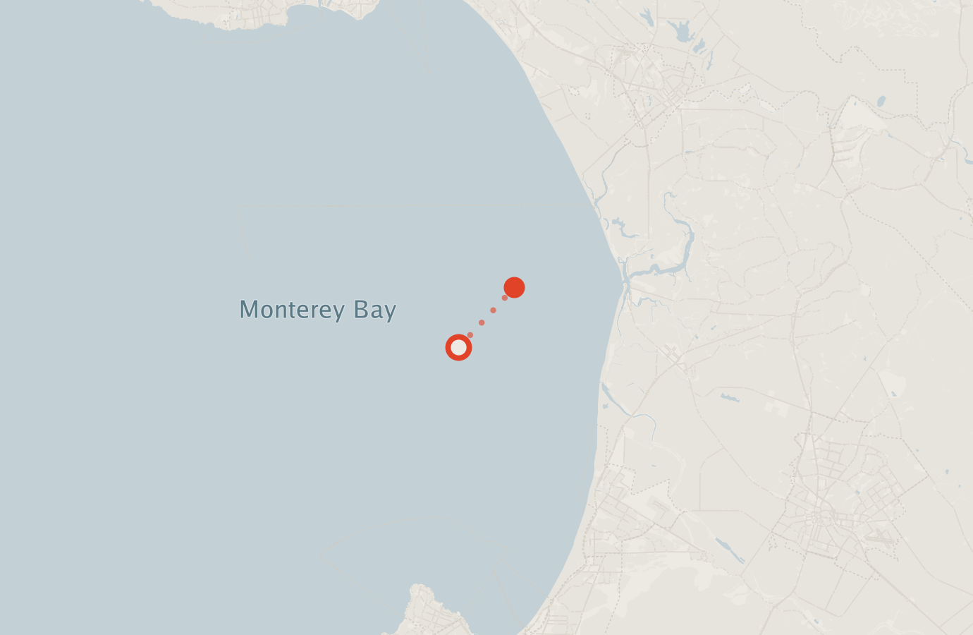 Activity map — real sighting points on an OpenStreetMap basemap