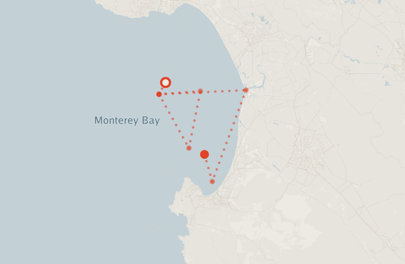 Activity map — real sighting points on an OpenStreetMap basemap