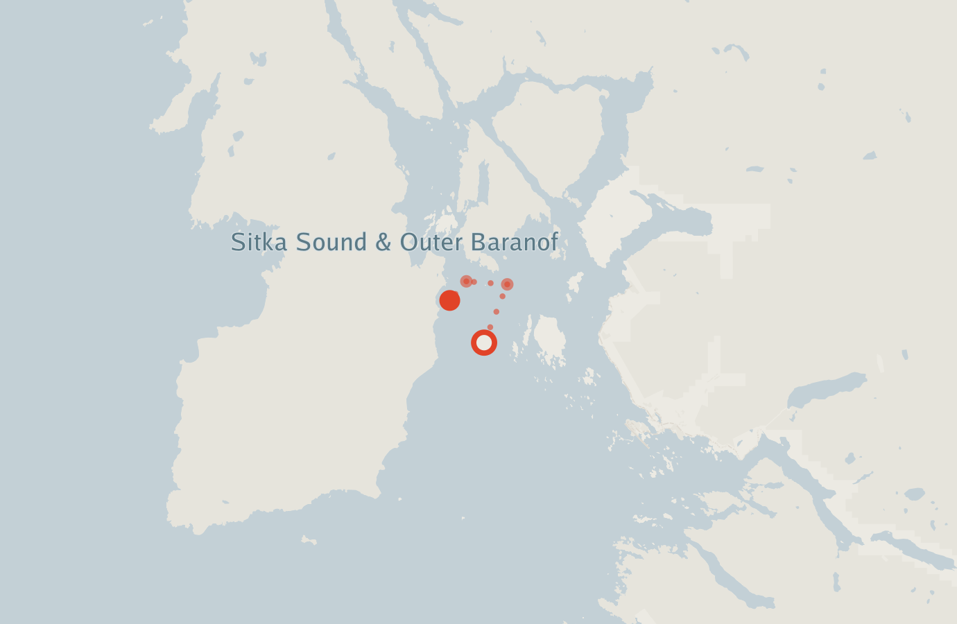 Activity map — real sighting points on an OpenStreetMap basemap