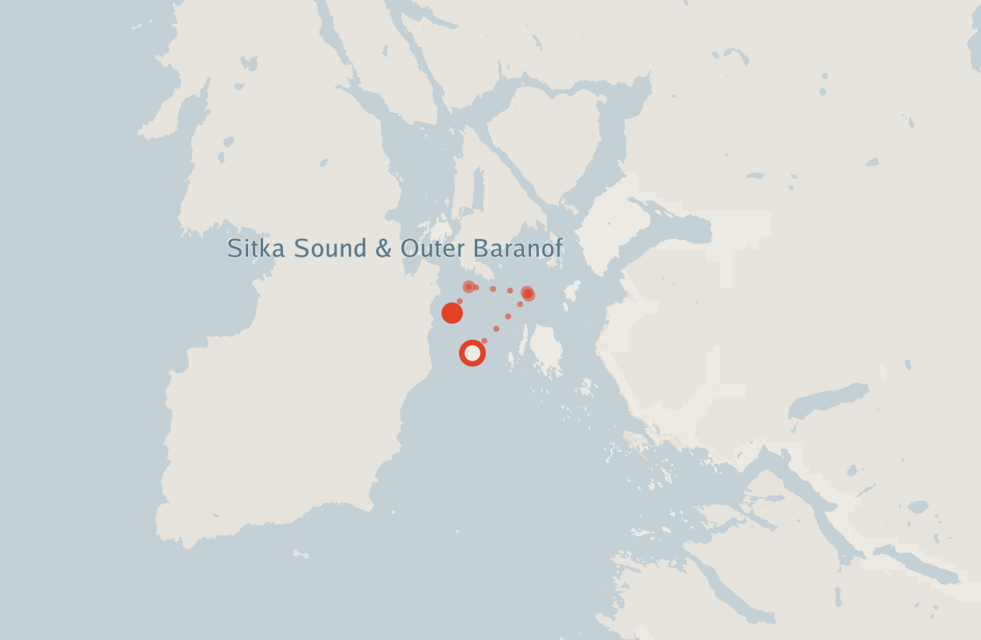 Activity map — real sighting points on an OpenStreetMap basemap