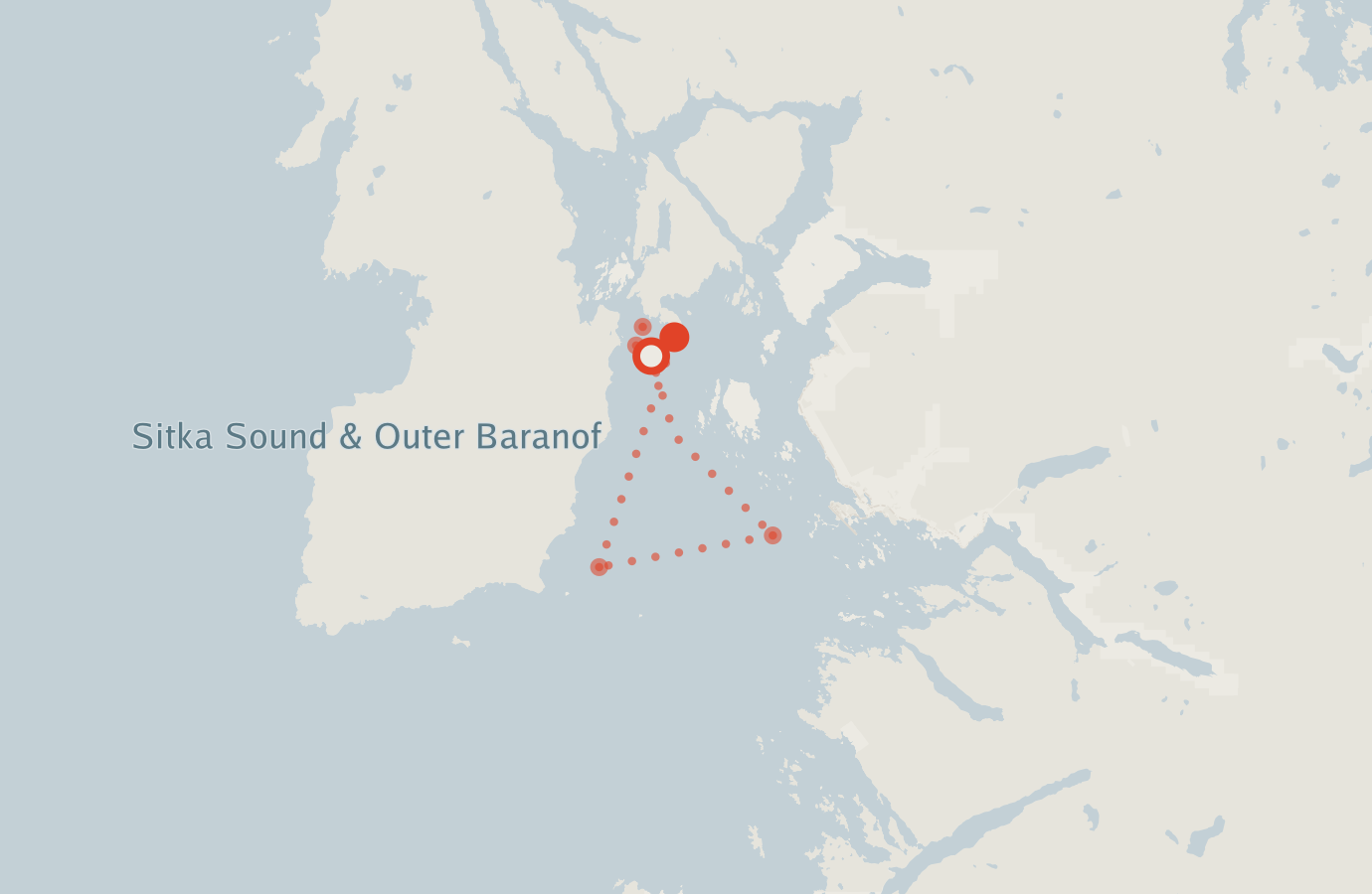 Activity map — real sighting points on an OpenStreetMap basemap