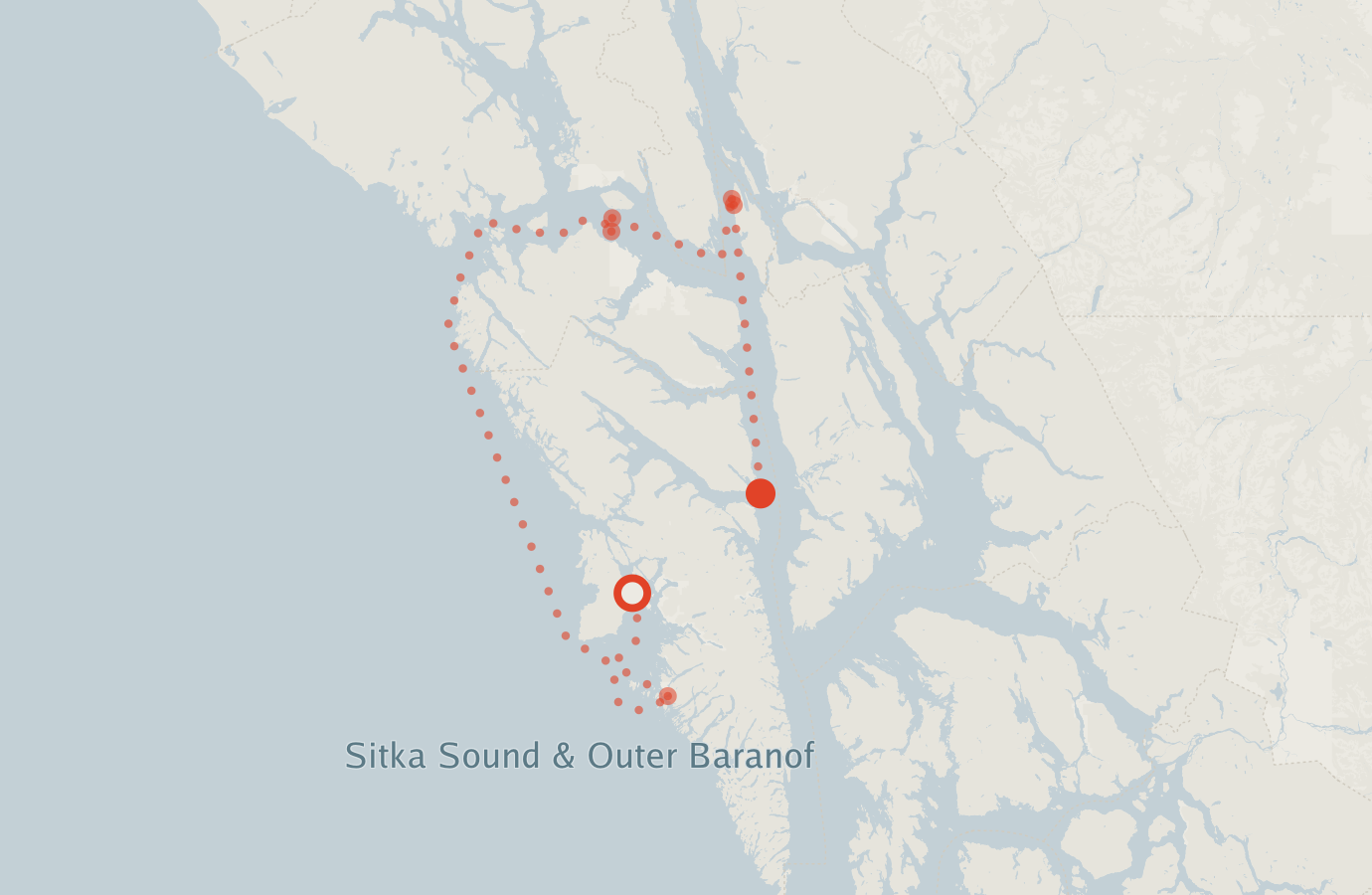 Activity map — real sighting points on an OpenStreetMap basemap
