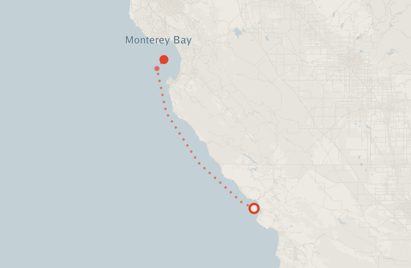 Activity map — real sighting points on an OpenStreetMap basemap