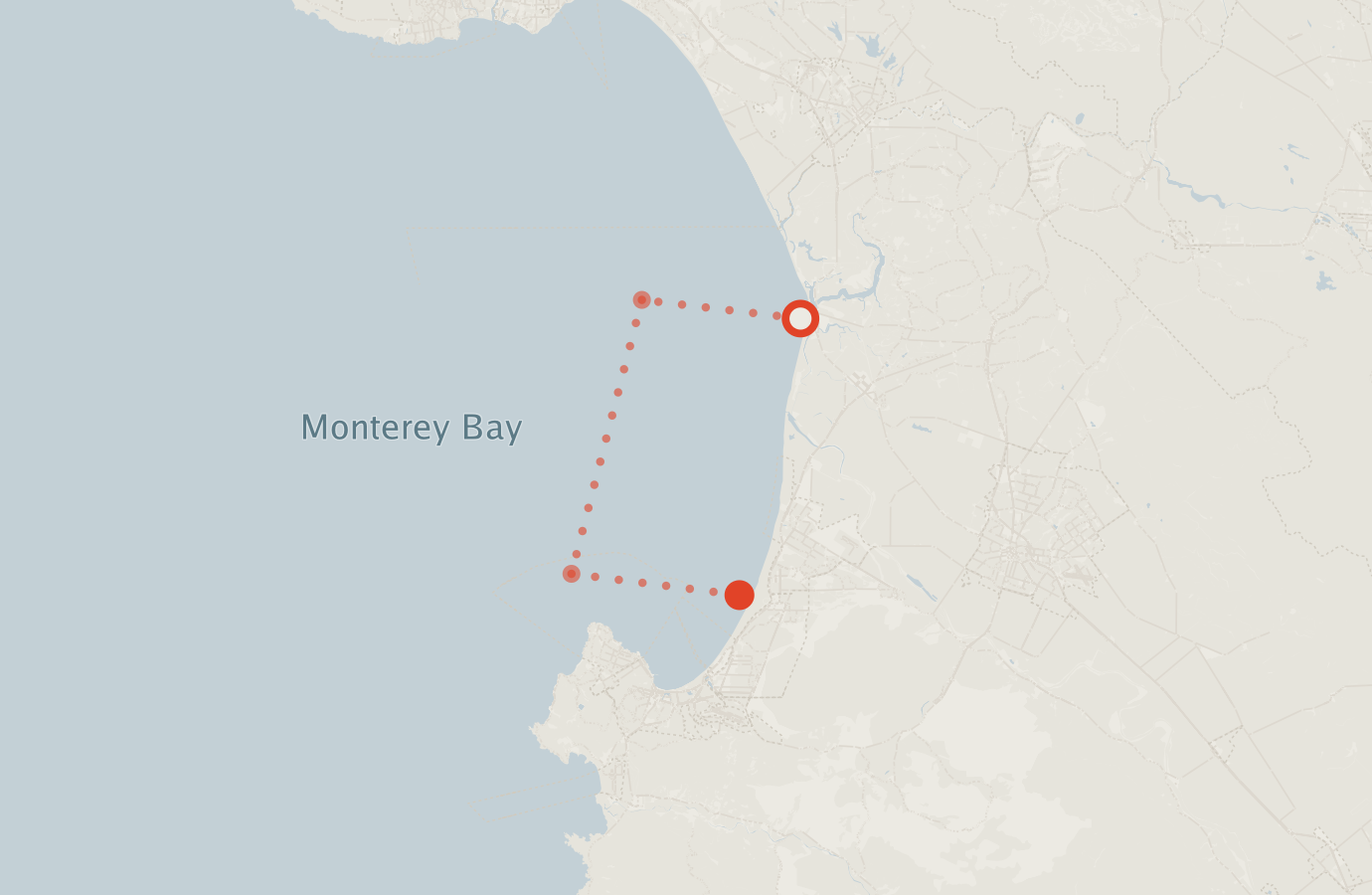 Activity map — real sighting points on an OpenStreetMap basemap