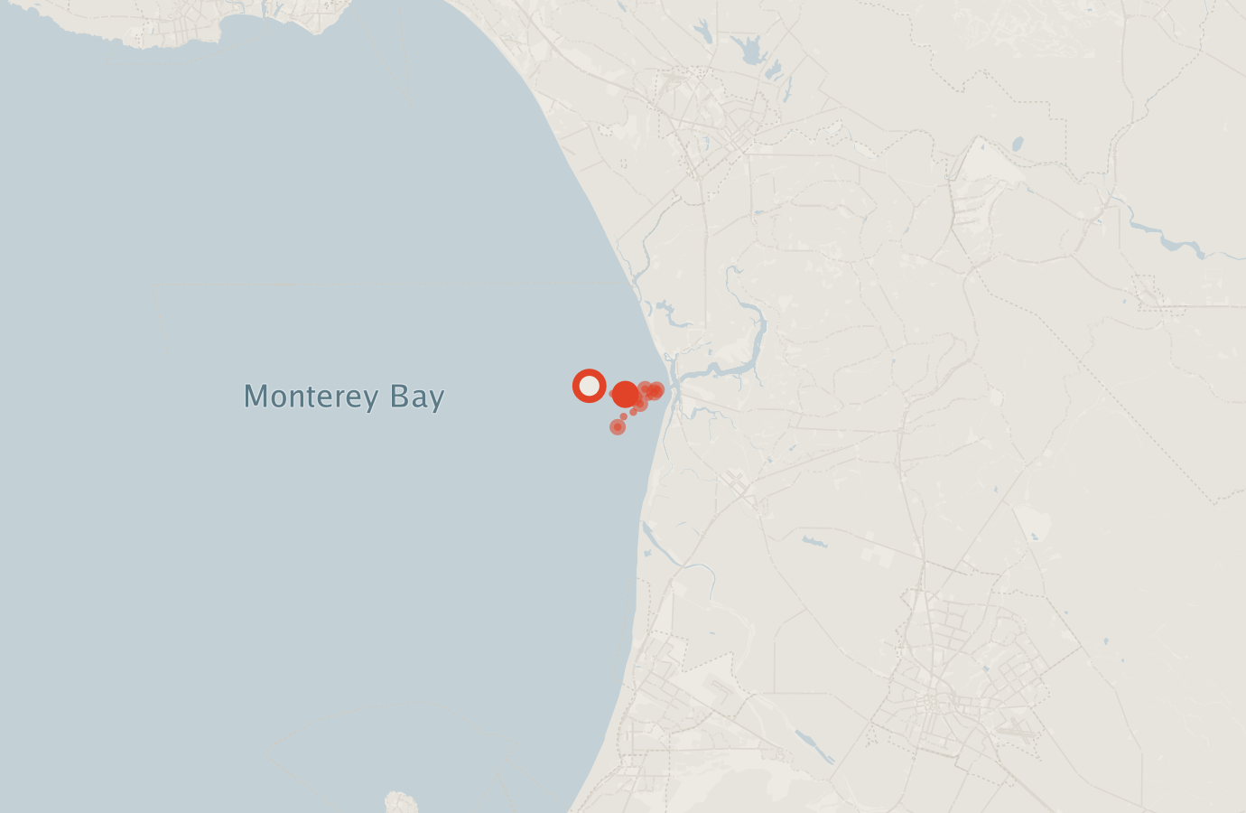 Activity map — real sighting points on an OpenStreetMap basemap