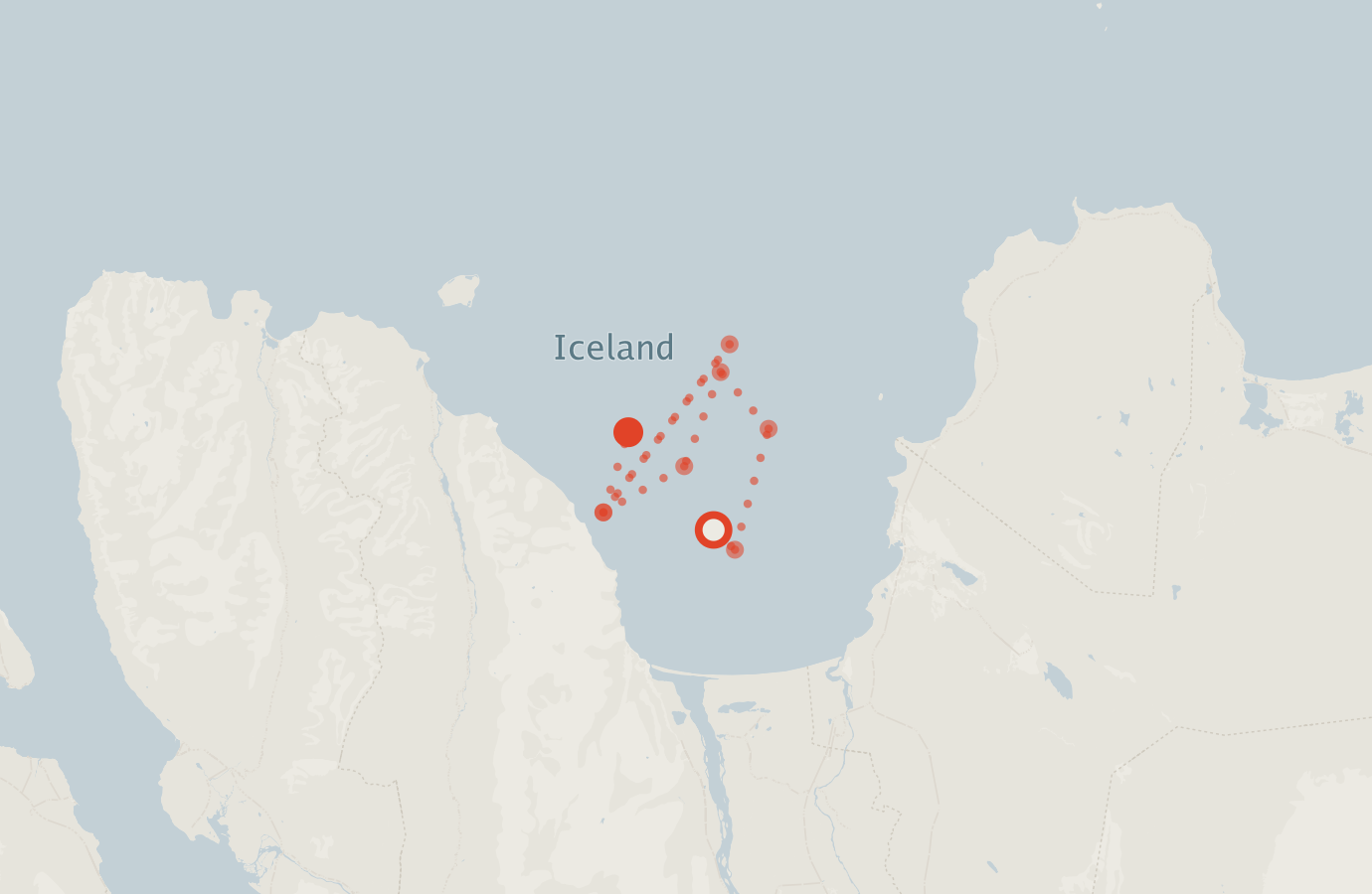 Activity map — real sighting points on an OpenStreetMap basemap