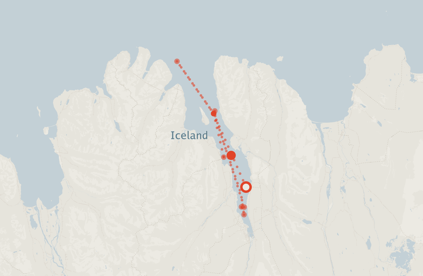 Activity map — real sighting points on an OpenStreetMap basemap