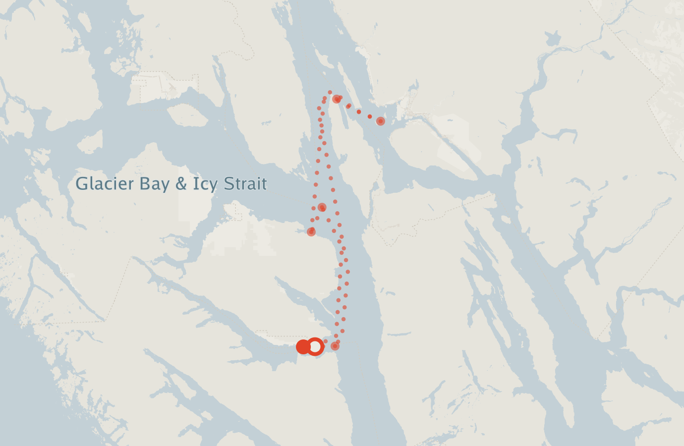 Activity map — real sighting points on an OpenStreetMap basemap