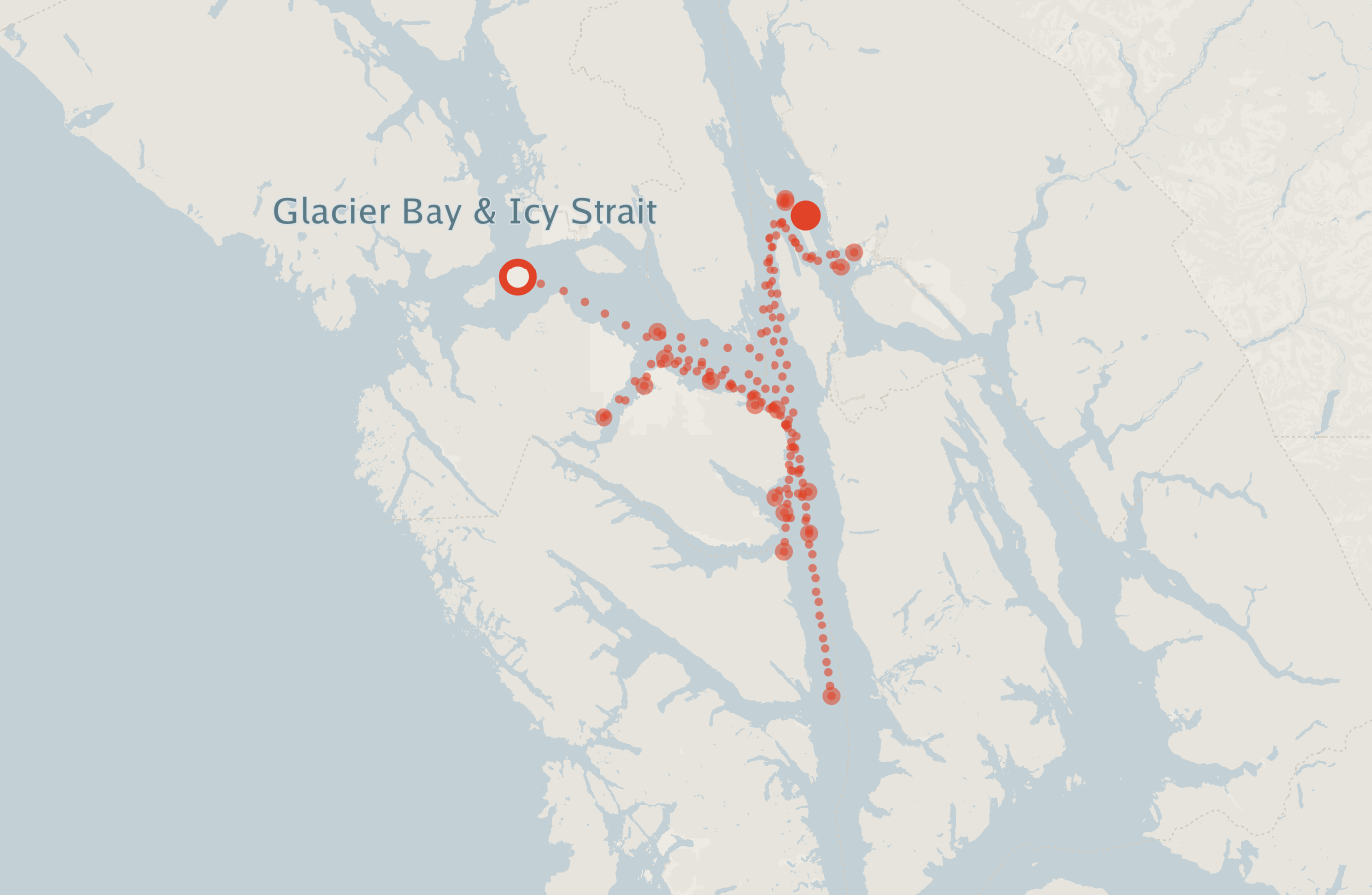 Activity map — real sighting points on an OpenStreetMap basemap