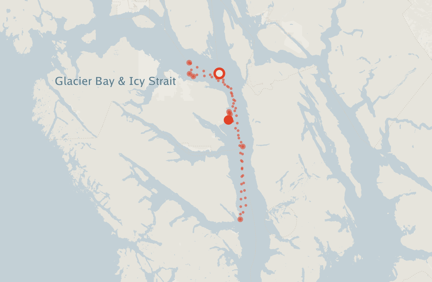 Activity map — real sighting points on an OpenStreetMap basemap