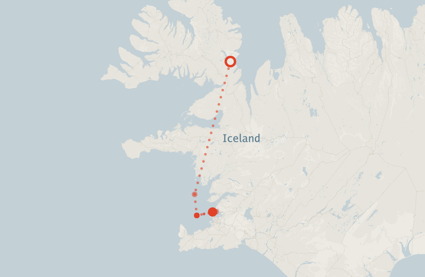 Activity map — real sighting points on an OpenStreetMap basemap