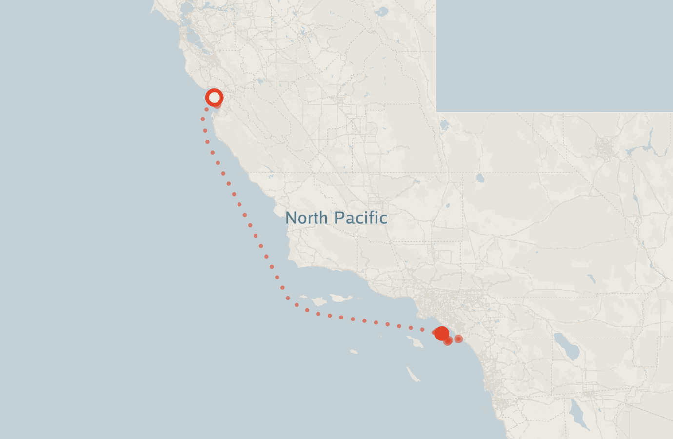 Activity map — real sighting points on an OpenStreetMap basemap