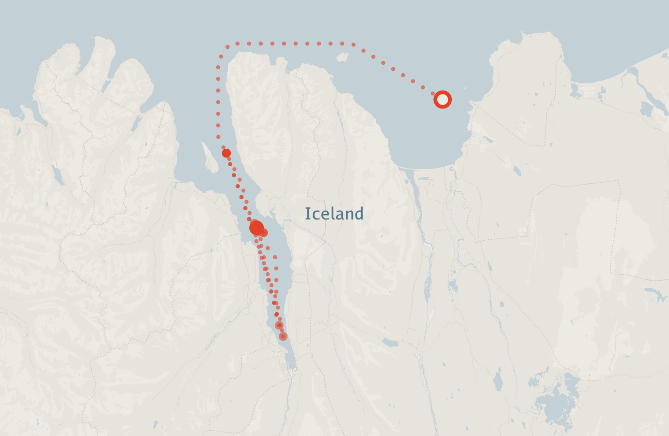 Activity map — real sighting points on an OpenStreetMap basemap