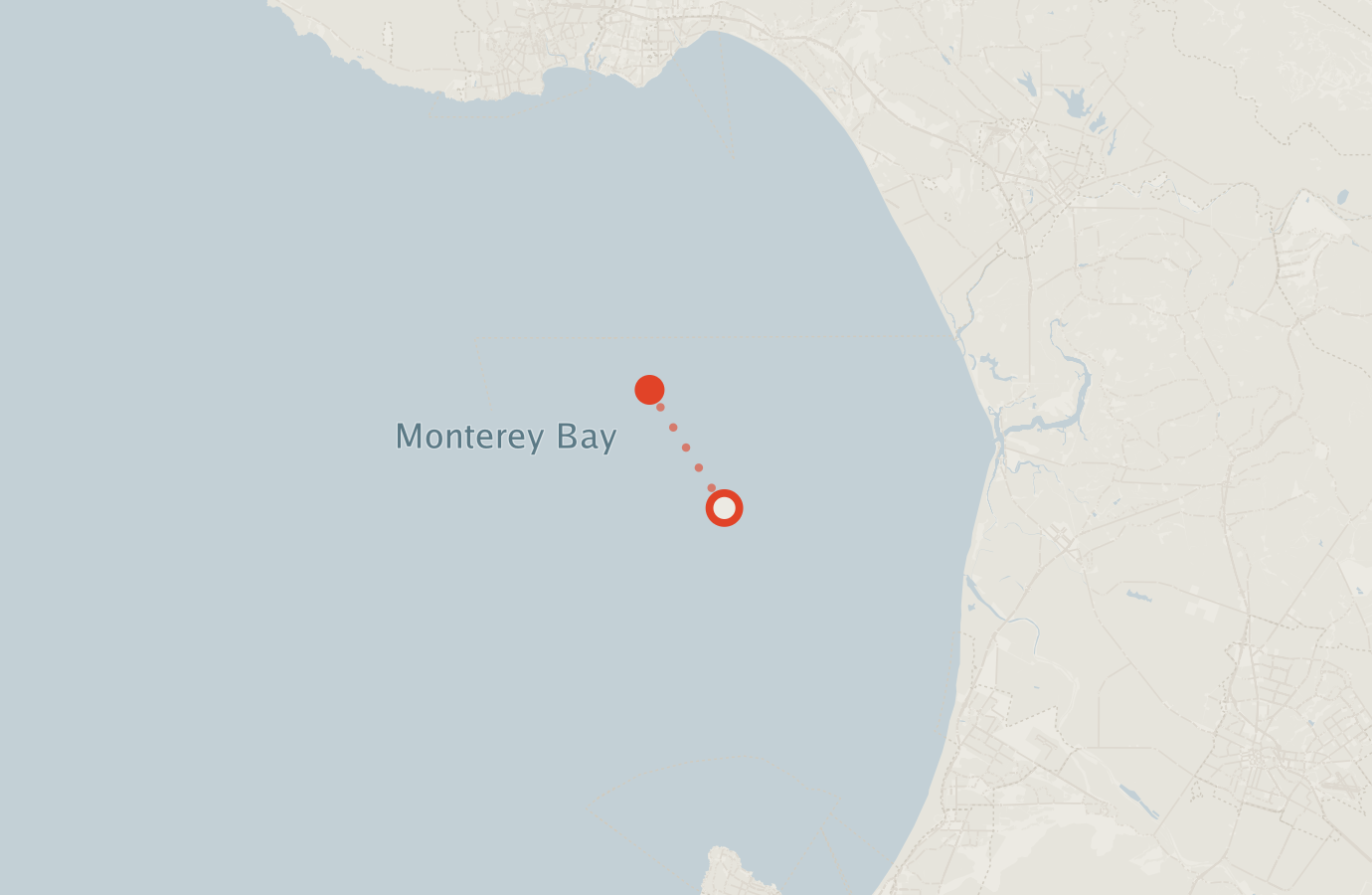 Activity map — real sighting points on an OpenStreetMap basemap