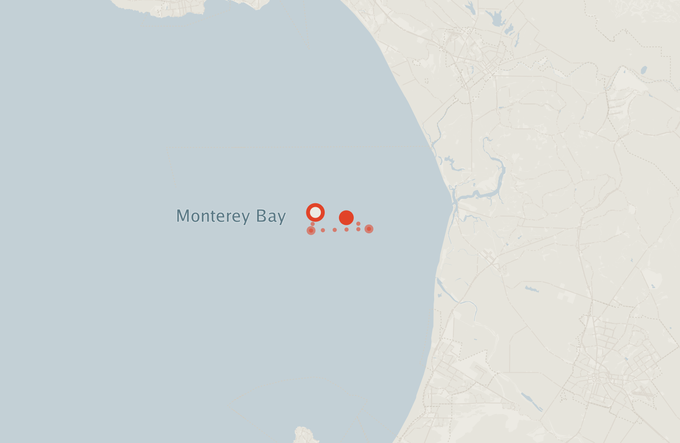 Activity map — real sighting points on an OpenStreetMap basemap