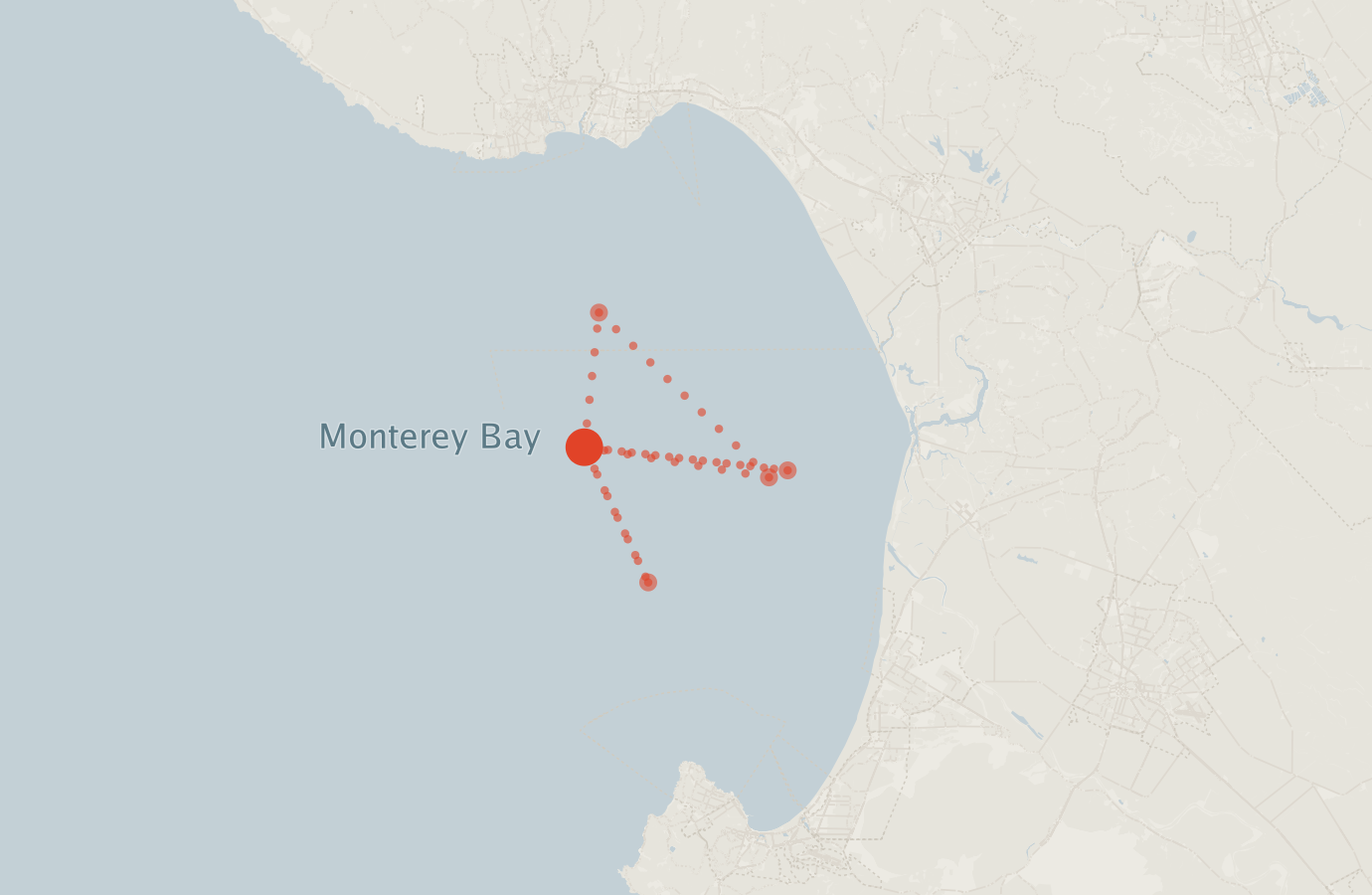 Activity map — real sighting points on an OpenStreetMap basemap