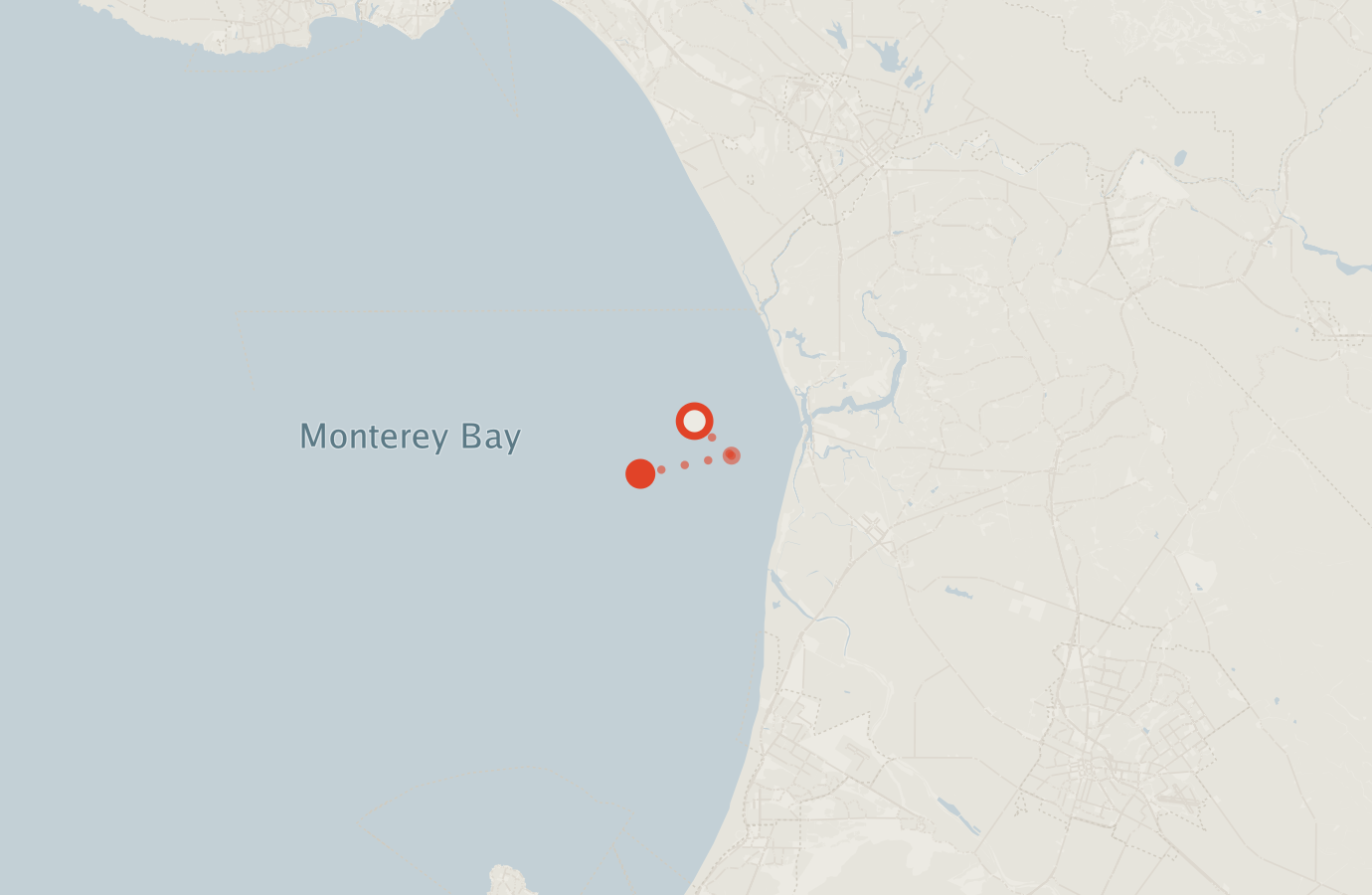 Activity map — real sighting points on an OpenStreetMap basemap