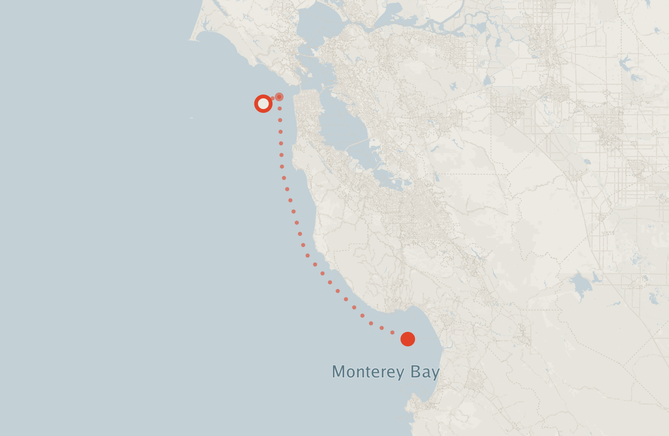 Activity map — real sighting points on an OpenStreetMap basemap