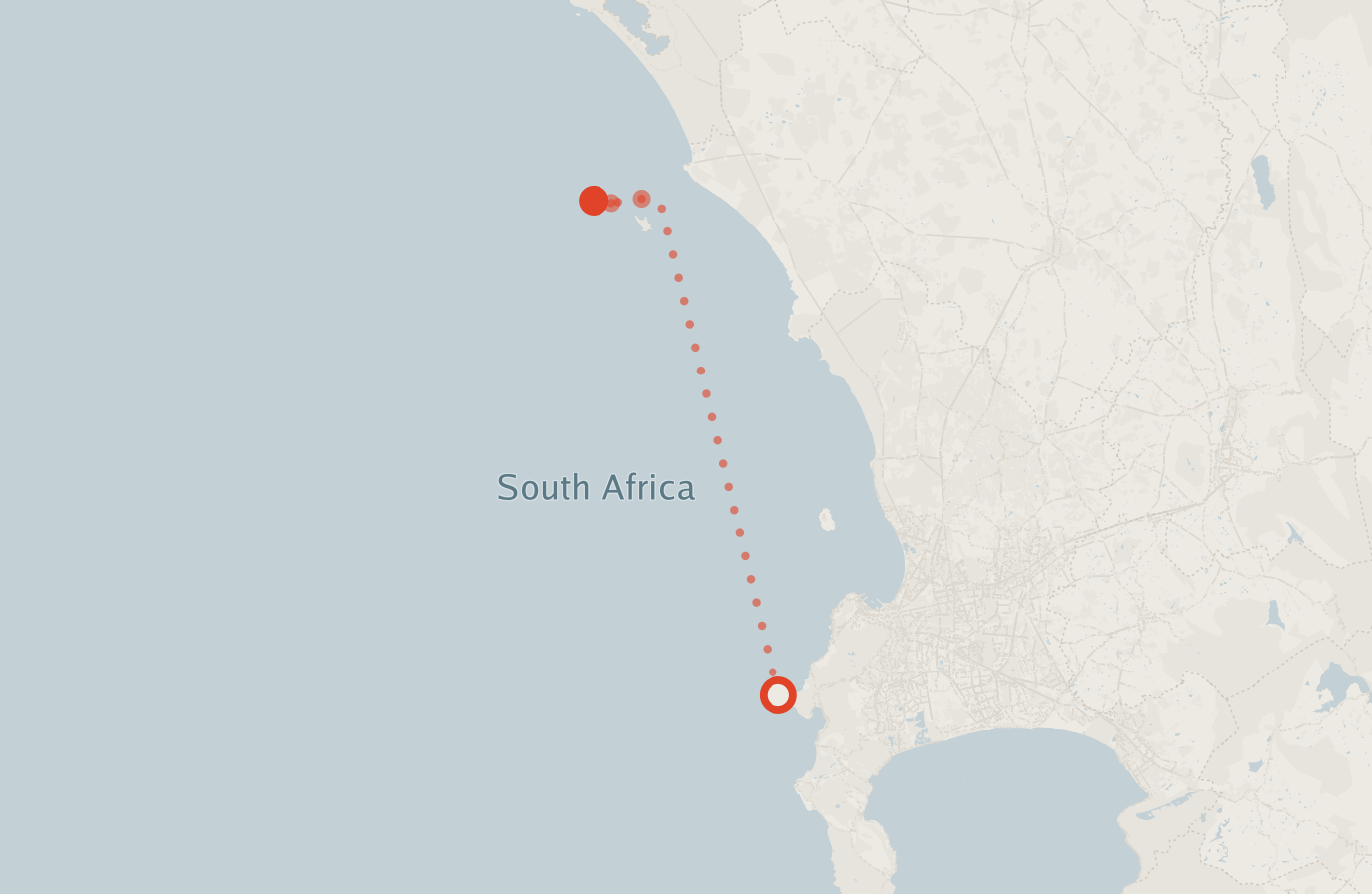 Activity map — real sighting points on an OpenStreetMap basemap