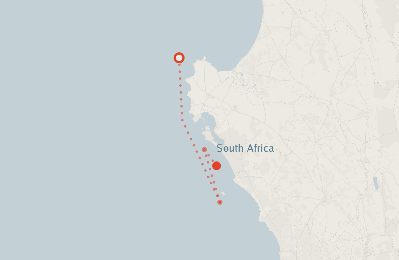Activity map — real sighting points on an OpenStreetMap basemap
