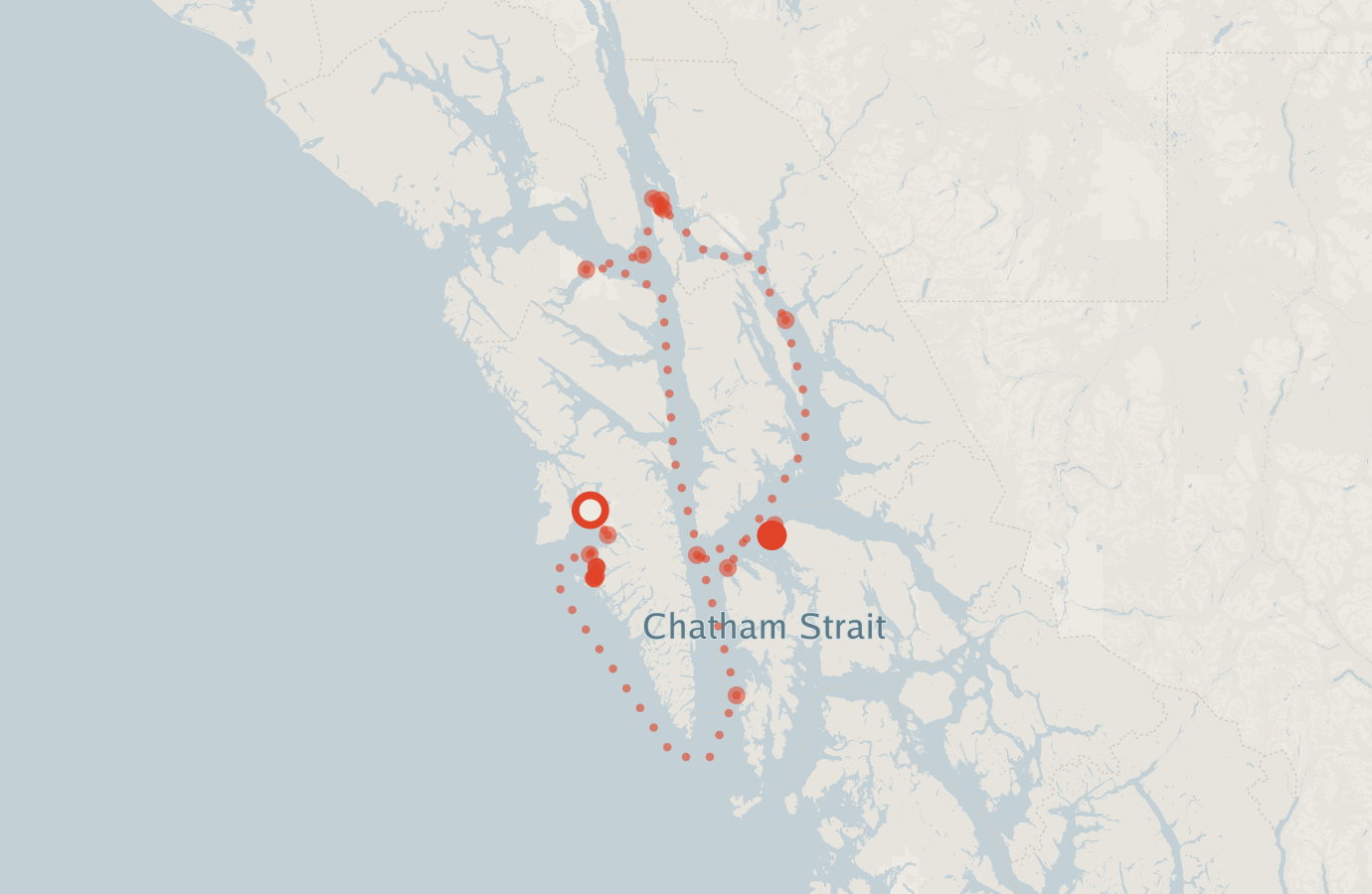 Activity map — real sighting points on an OpenStreetMap basemap
