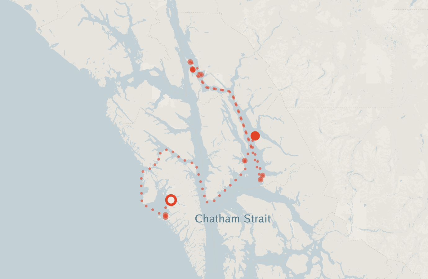 Activity map — real sighting points on an OpenStreetMap basemap
