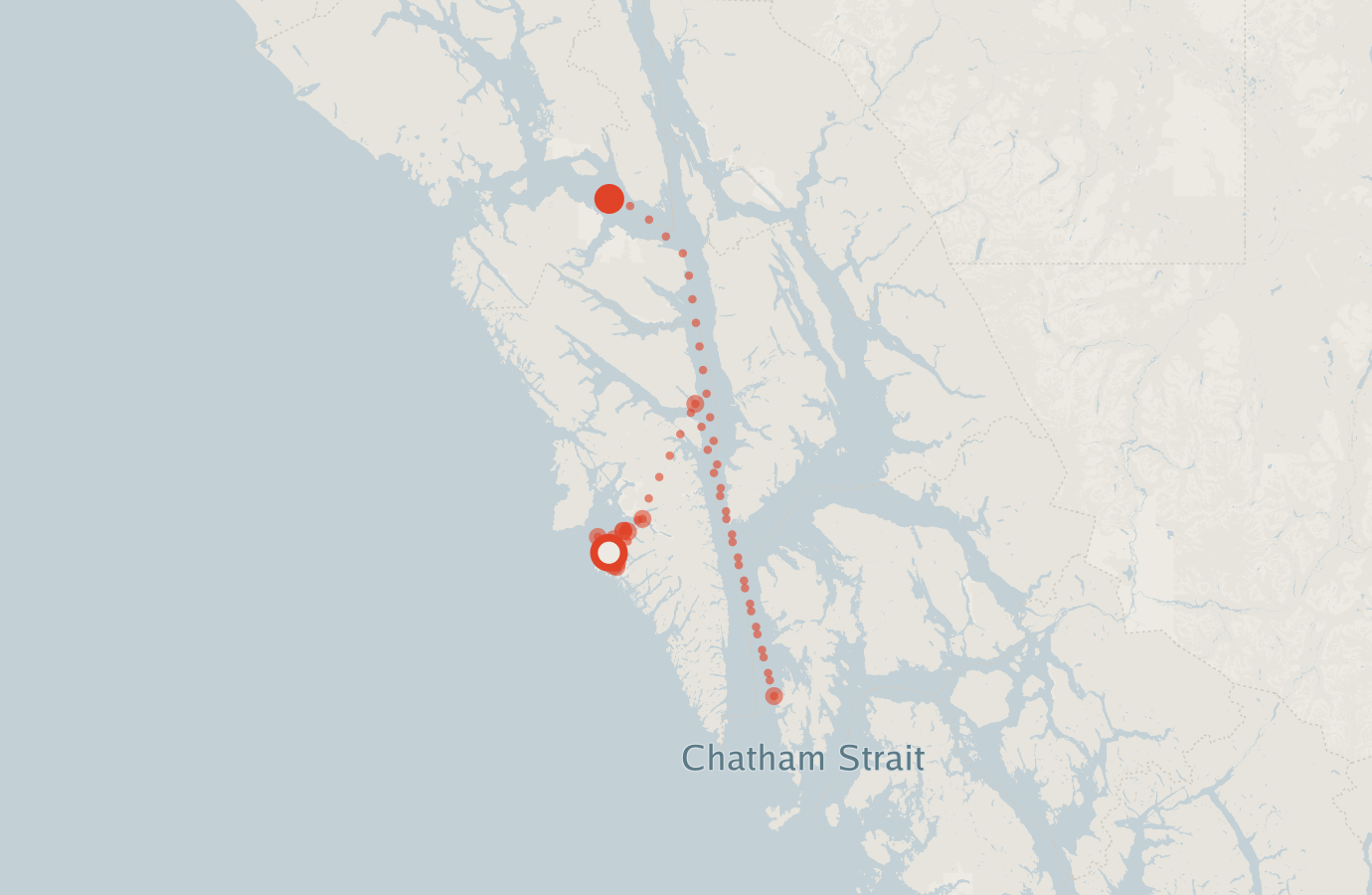 Activity map — real sighting points on an OpenStreetMap basemap