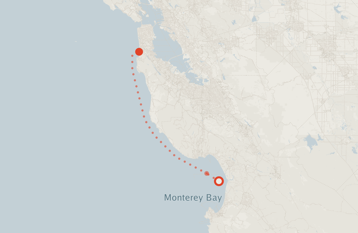 Activity map — real sighting points on an OpenStreetMap basemap