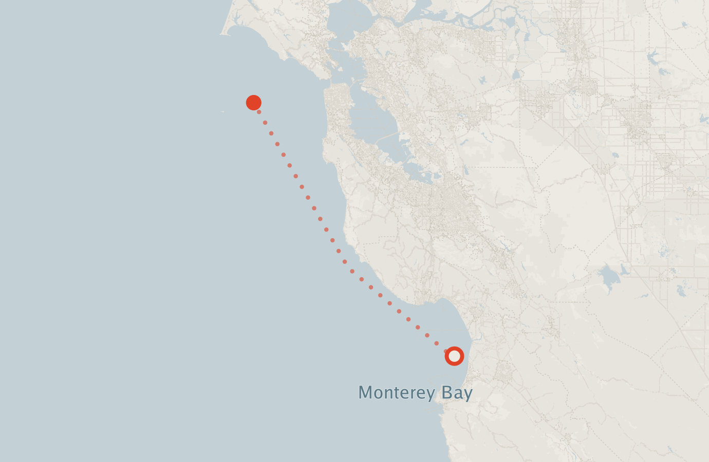 Activity map — real sighting points on an OpenStreetMap basemap