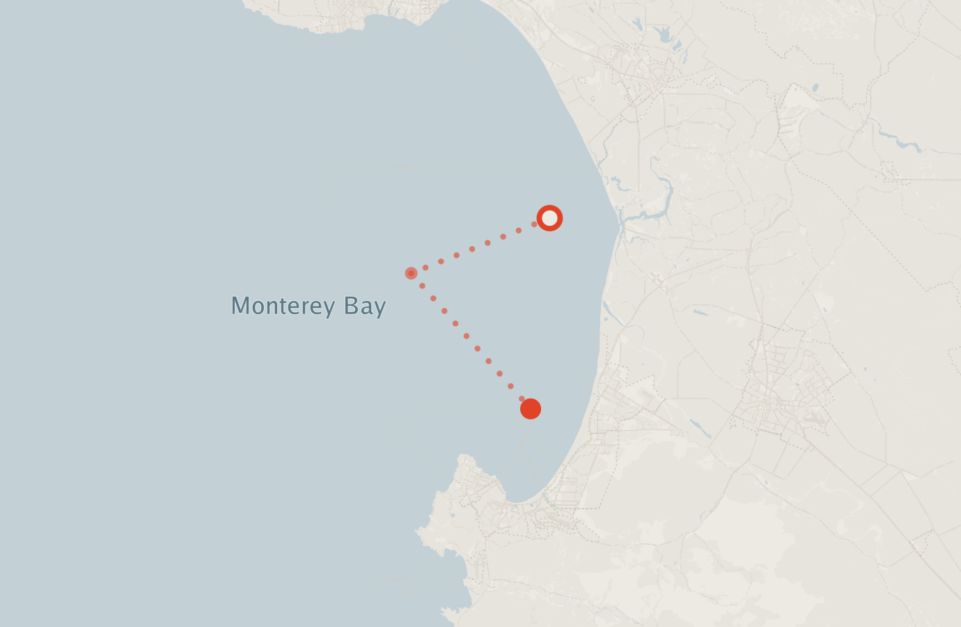 Activity map — real sighting points on an OpenStreetMap basemap