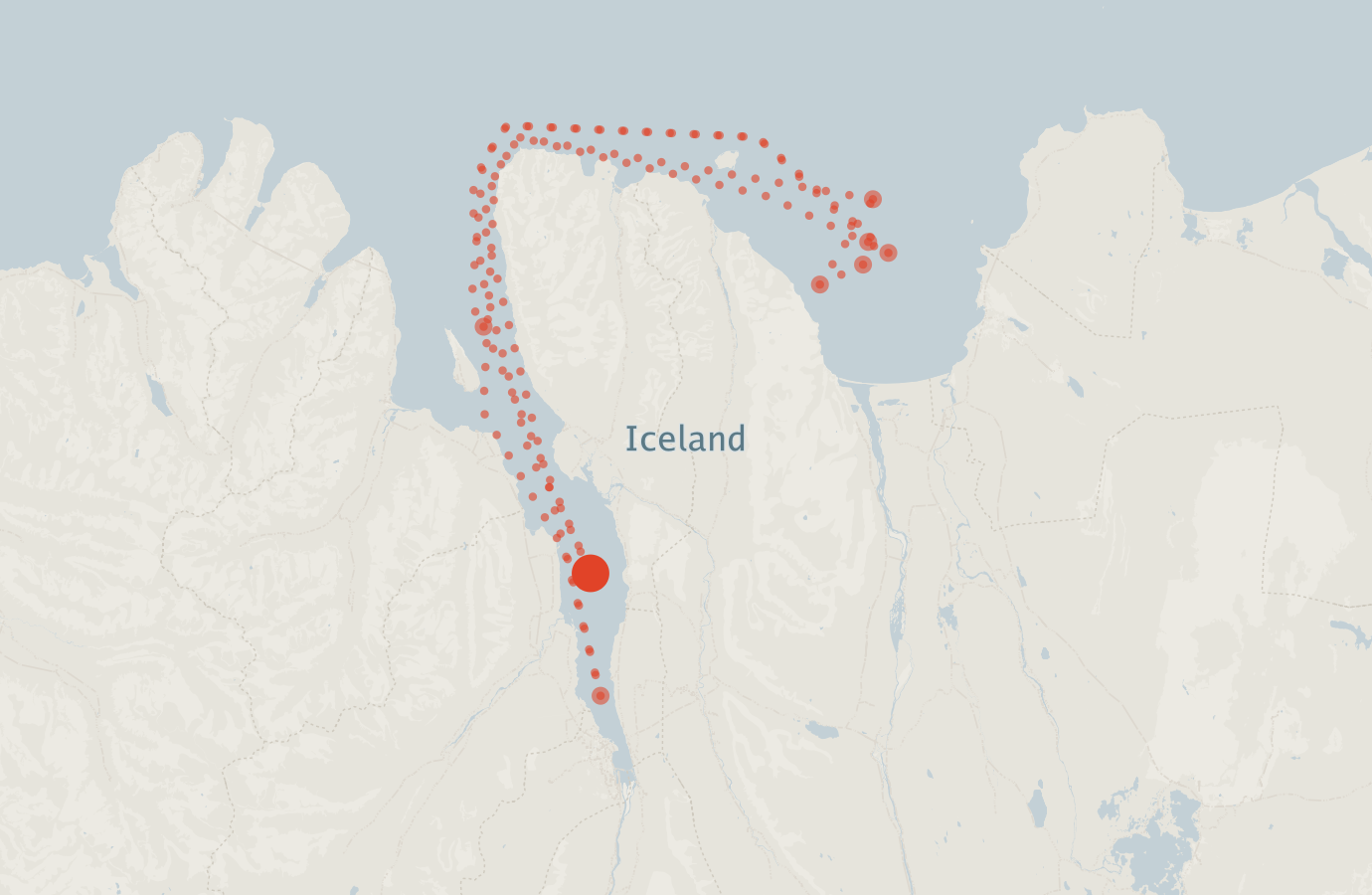 Activity map — real sighting points on an OpenStreetMap basemap