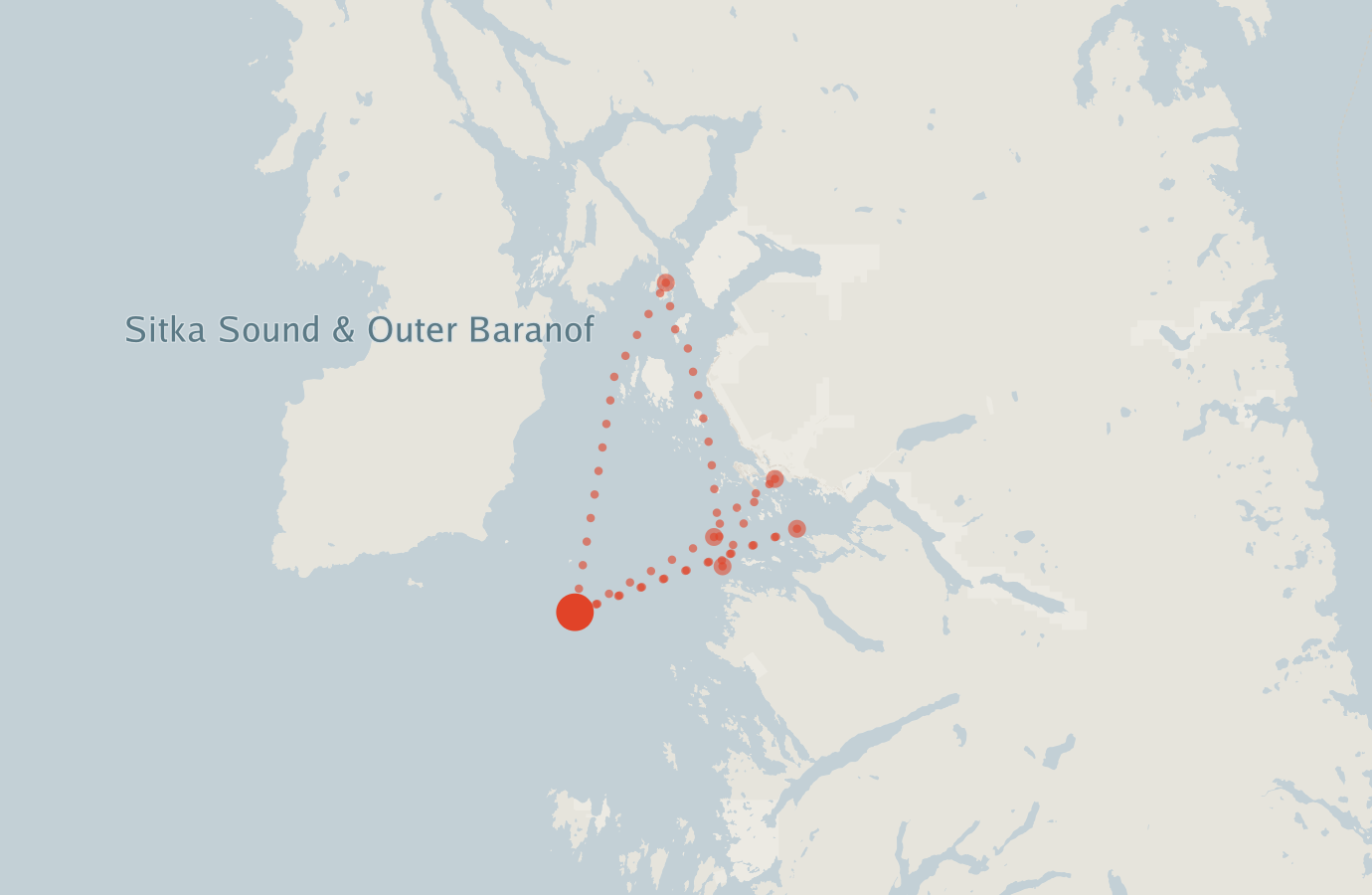 Activity map — real sighting points on an OpenStreetMap basemap