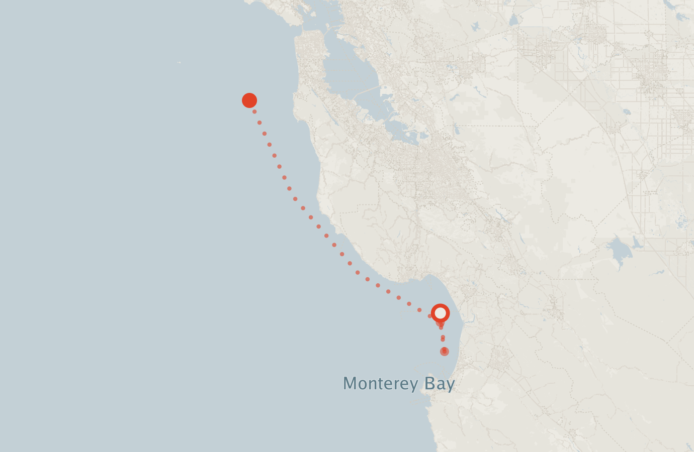 Activity map — real sighting points on an OpenStreetMap basemap